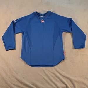 MLB Majestic Therma Base Chicago Cubs Blue Long Sleeve Baseball Shirt, Size M